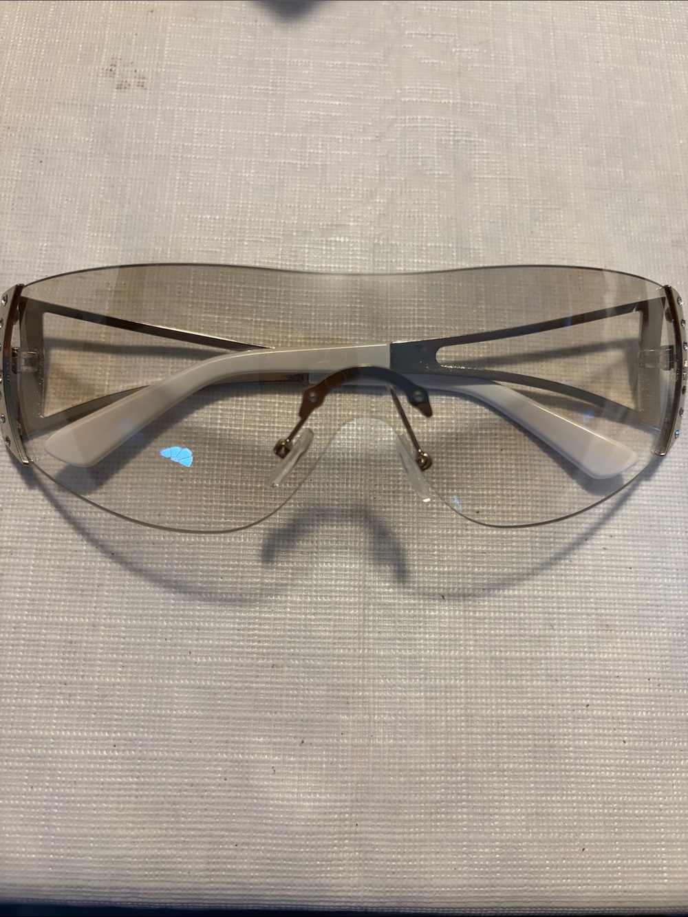 Protective Clear Shield Sunglasses - White Temples